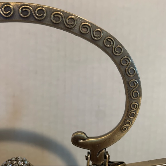 Vintage Brown Beaded Embroidered Chain Purse - Picture 11 of 16